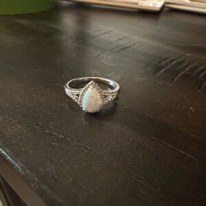 Elegant Silver Opal Ring